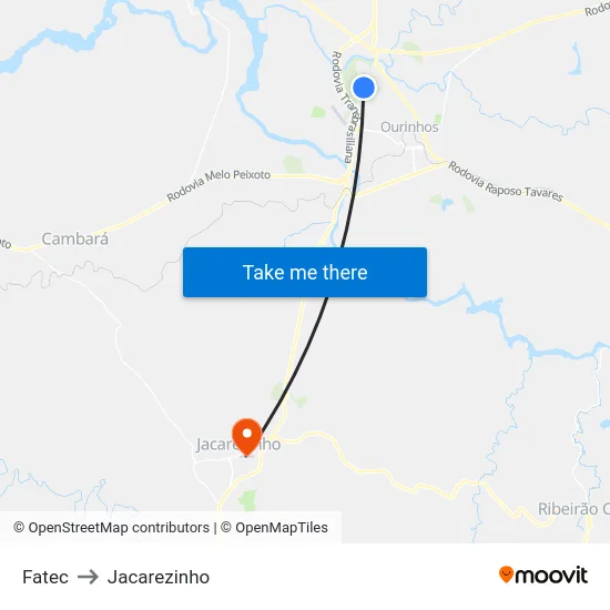Fatec to Jacarezinho map
