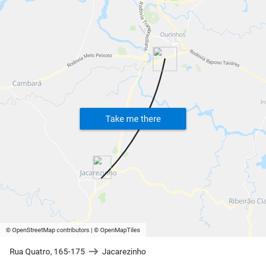 Rua Quatro, 165-175 to Jacarezinho map