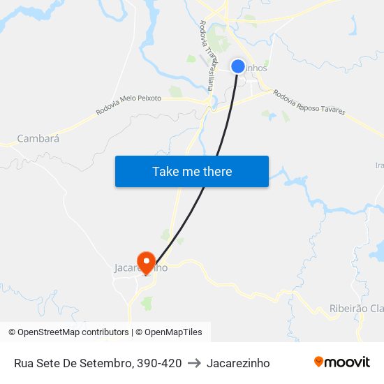 Rua Sete De Setembro, 390-420 to Jacarezinho map