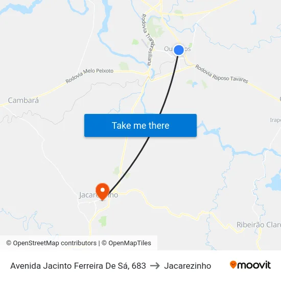 Avenida Jacinto Ferreira De Sá, 683 to Jacarezinho map