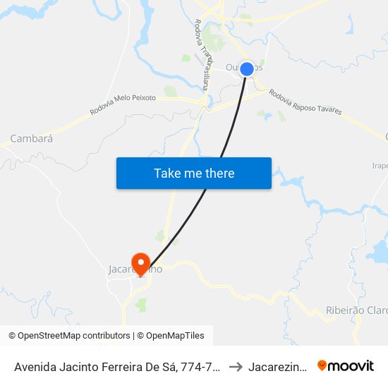 Avenida Jacinto Ferreira De Sá, 774-790 to Jacarezinho map