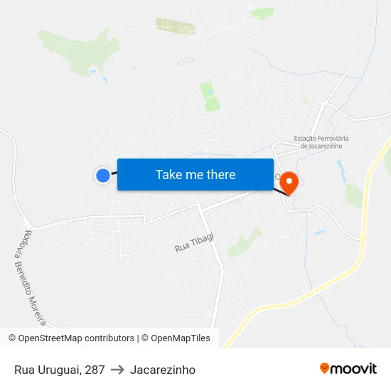 Rua Uruguai, 287 to Jacarezinho map