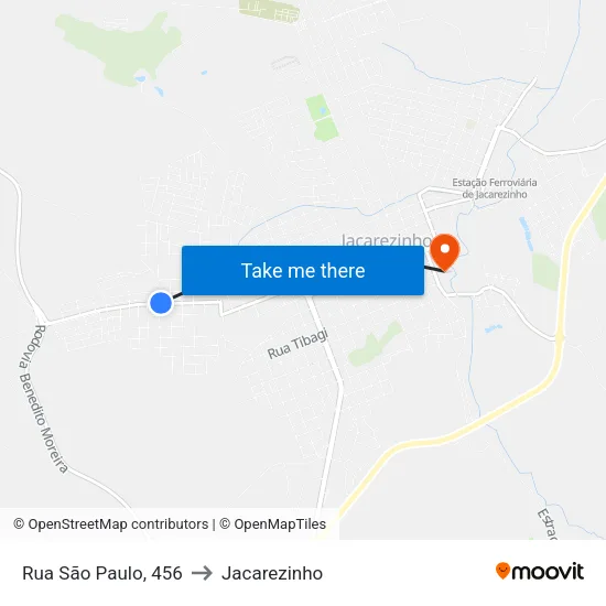 Rua São Paulo, 456 to Jacarezinho map