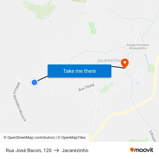 Rua José Bacon, 120 to Jacarezinho map