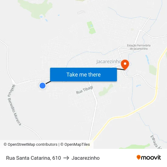 Rua Santa Catarina, 610 to Jacarezinho map