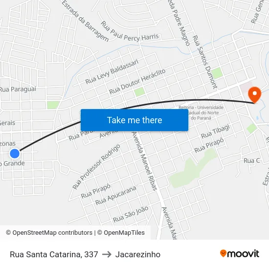 Rua Santa Catarina, 337 to Jacarezinho map