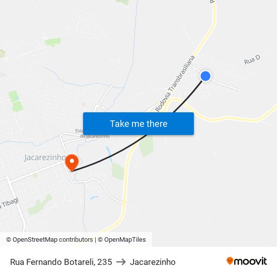 Rua Fernando Botareli, 235 to Jacarezinho map