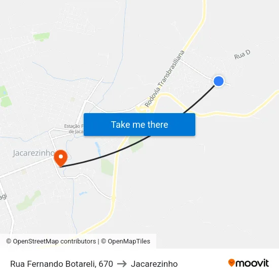 Rua Fernando Botareli, 670 to Jacarezinho map