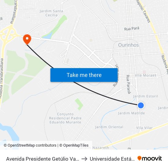 Avenida Presidente Getúlio Vargas, 786-874 to Universidade Estácio De Sá map