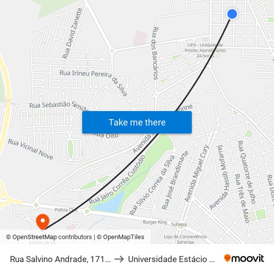 Rua Salvino Andrade, 171-273 to Universidade Estácio De Sá map