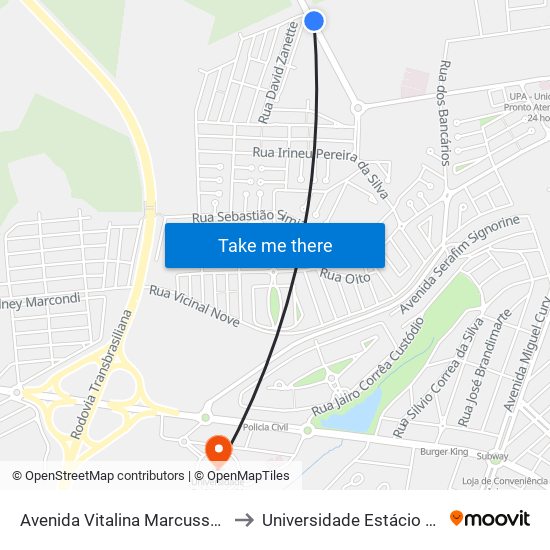 Avenida Vitalina Marcusso, 660 to Universidade Estácio De Sá map