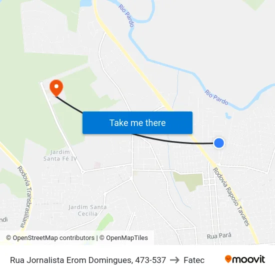 Rua Jornalista Erom Domingues, 473-537 to Fatec map