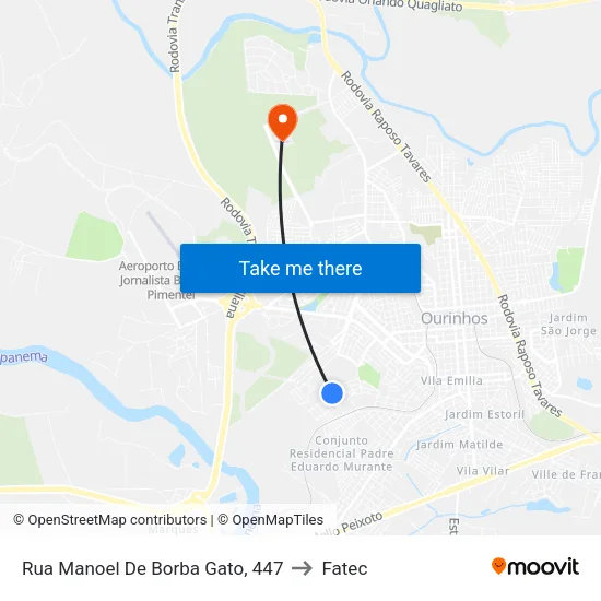Rua Manoel De Borba Gato, 447 to Fatec map