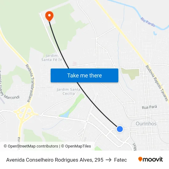 Avenida Conselheiro Rodrigues Alves, 295 to Fatec map