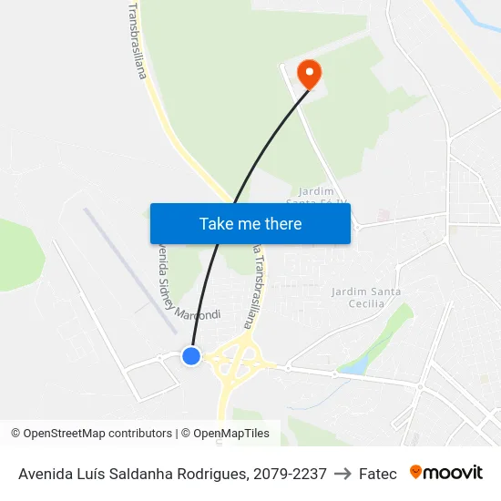 Avenida Luís Saldanha Rodrigues, 2079-2237 to Fatec map