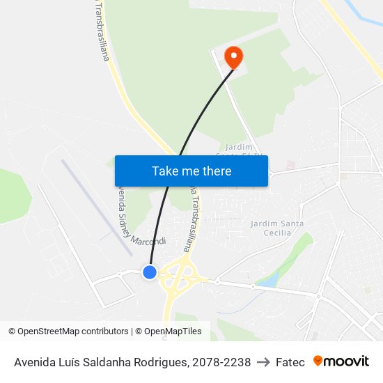 Avenida Luís Saldanha Rodrigues, 2078-2238 to Fatec map