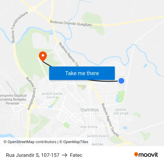 Rua Jurandir S, 107-157 to Fatec map
