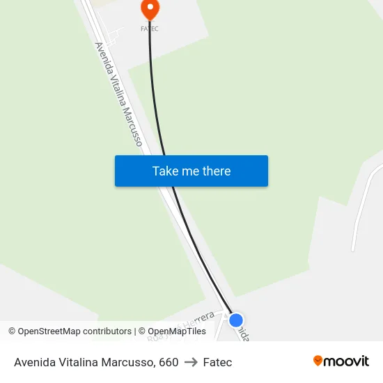 Avenida Vitalina Marcusso, 660 to Fatec map