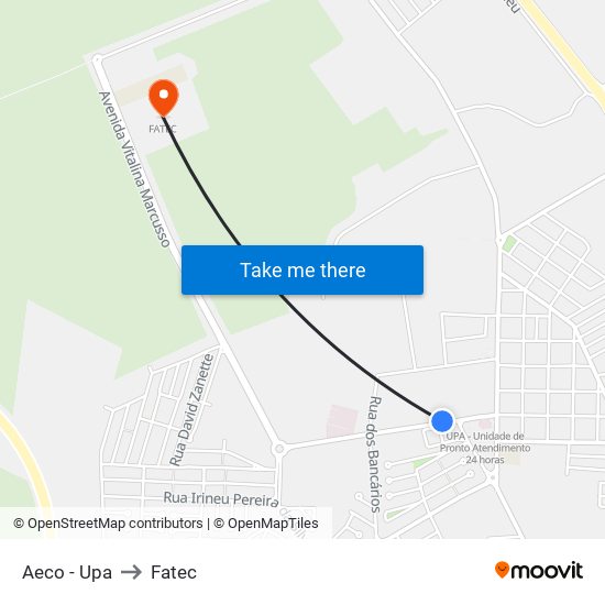 Aeco - Upa to Fatec map