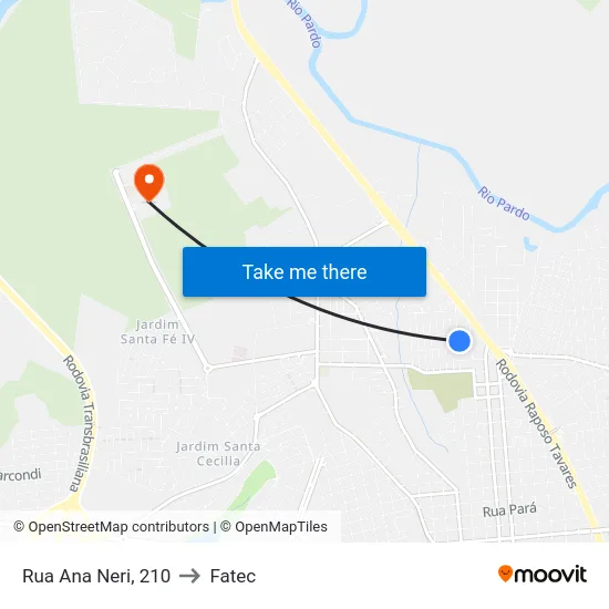 Rua Ana Neri, 210 to Fatec map
