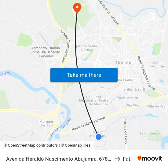 Avenida Heraldo Nascimento Abujamra, 678-742 to Fatec map