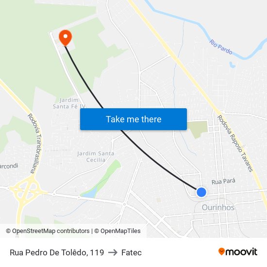 Rua Pedro De Tolêdo, 119 to Fatec map