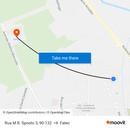 Rua M.R. Sposto 3, 90-132 to Fatec map
