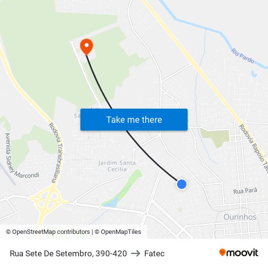 Rua Sete De Setembro, 390-420 to Fatec map