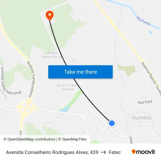 Avenida Conselheiro Rodrigues Alves, 439 to Fatec map