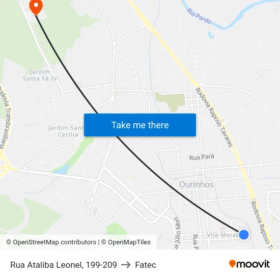 Rua Ataliba Leonel, 199-209 to Fatec map