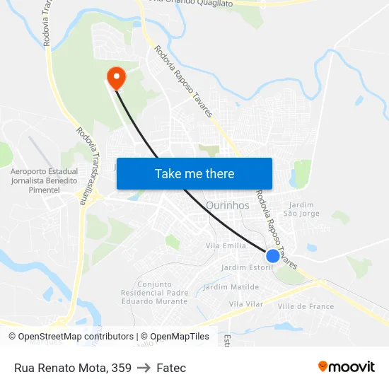 Rua Renato Mota, 359 to Fatec map