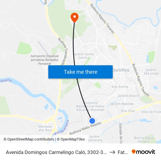 Avenida Domingos Carmelingo Caló, 3302-3312 to Fatec map