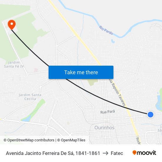 Avenida Jacinto Ferreira De Sá, 1841-1861 to Fatec map