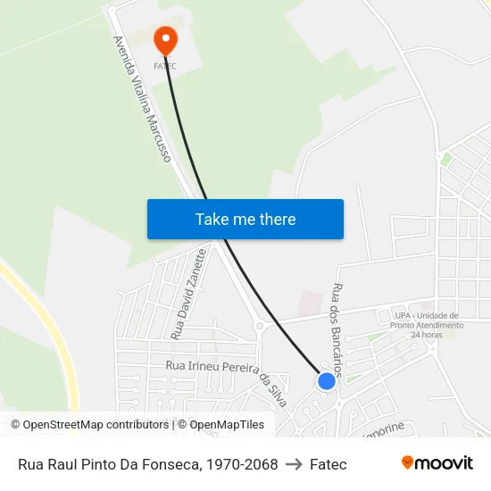 Rua Raul Pinto Da Fonseca, 1970-2068 to Fatec map
