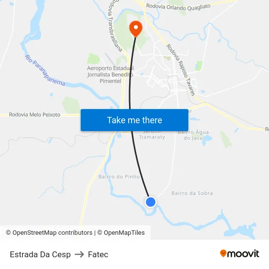 Estrada Da Cesp to Fatec map