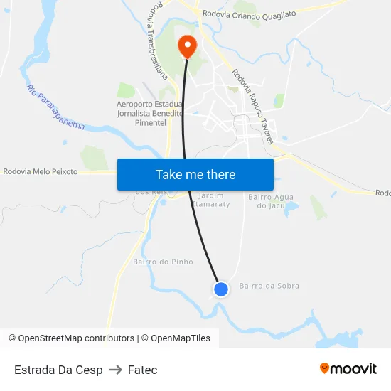 Estrada Da Cesp to Fatec map