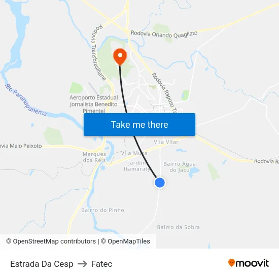Estrada Da Cesp to Fatec map