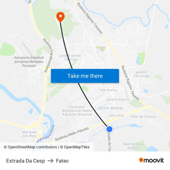 Estrada Da Cesp to Fatec map