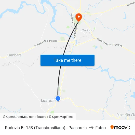 Rodovia Br 153 (Transbrasiliana) - Passarela to Fatec map