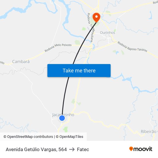 Avenida Getúlio Vargas, 564 to Fatec map