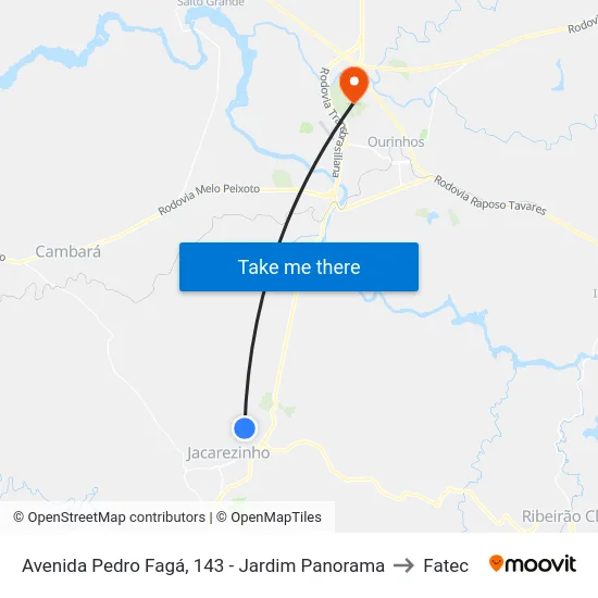 Avenida Pedro Fagá, 143 - Jardim Panorama to Fatec map