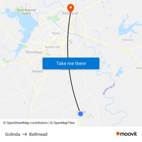 Golinda to Bellmead map