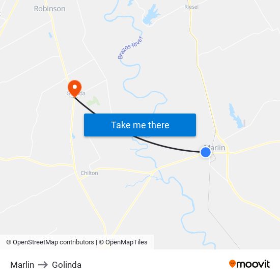 Marlin to Golinda map