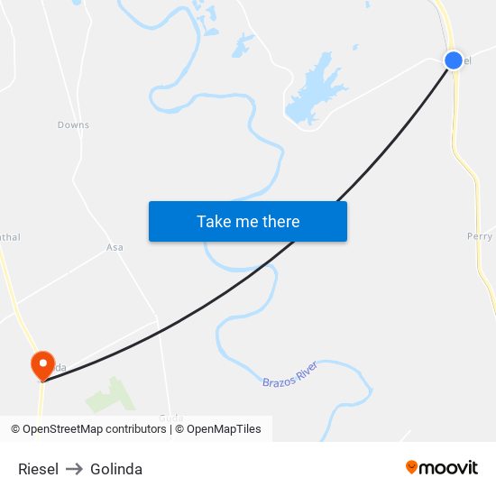 Riesel to Golinda map