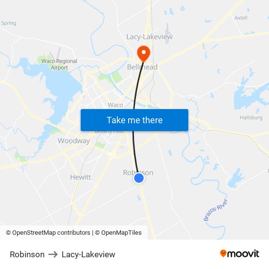 Robinson to Lacy-Lakeview map