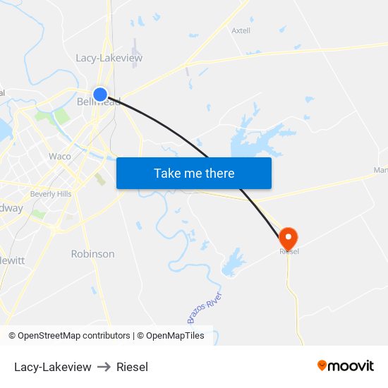 Lacy-Lakeview to Riesel map