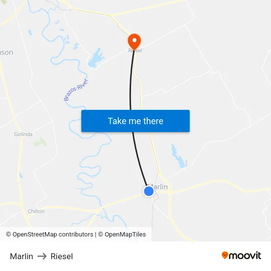 Marlin to Riesel map