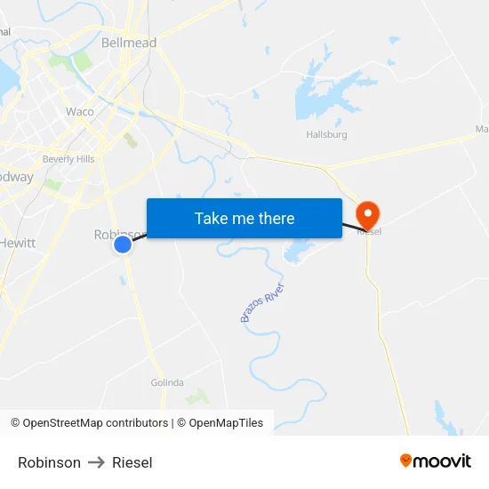 Robinson to Riesel map