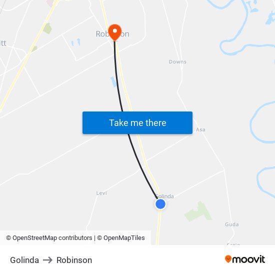 Golinda to Robinson map