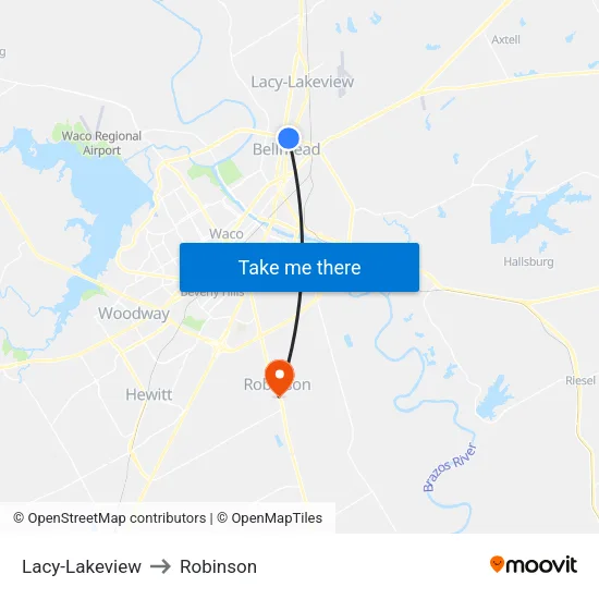 Lacy-Lakeview to Robinson map